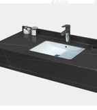 NT12 - Bàn đá đôi chống xước, bề mặt nhám kết hợp chậu sứ âm(Chưa bao gồm gương và vòi)