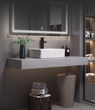 BÀN ĐÁ ĐƠN NHÂN TẠO CHỐNG XƯỚC NHẬP KHẨU 1 TẦNG KẾT HỢP CHẬU NỔI VÀ GƯƠNG LED CẢM ỨNG BD10