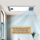 S108 - Máy sưởi nhà tắm chức năng 6in1 - Sưởi ấm, hút mùi, thông gió, quạt mát, sấy khô, chiếu sáng