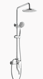 WIN04 - Combo trọn bộ phòng tắm, bồn cầu liền khối vân đá vàng, chậu sứ treo, sen cây đồng mạ crom tròn...