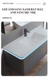TC199 - Tủ chậu nhựa, mặt chậu sứ liền khối kết hợp tủ gương led cao cấp