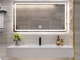 BÀN ĐÁ ĐƠN NHÂN TẠO TRONG NƯỚC 1 TẦNG KẾT HỢP CHẬU NỔI VÀ GƯƠNG LED BD04