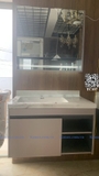 TC107 - Tủ chậu nhựa PVC, mặt đá bóng chống xước, chậu sứ âm liền mép, kích thước 48x80cm