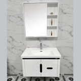 TC176 - Tủ chậu nhựa mặt chậu sứ âm liền khối. KT: 48x80cm