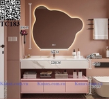 TC183 - Tủ chậu màu hồng cao cấp