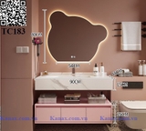 TC183 - Tủ chậu màu hồng cao cấp