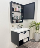 TC2071 - Tủ chậu nhựa PVC, mặt chậu sứ liền khối âm, Kích thước 48x60cm