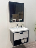 TC2071 - Tủ chậu nhựa PVC, mặt chậu sứ liền khối âm, Kích thước 48x60cm