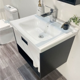 TC2071 - Tủ chậu nhựa PVC, mặt chậu sứ liền khối âm, Kích thước 48x60cm