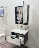 TC2071 - Tủ chậu nhựa PVC, mặt chậu sứ liền khối âm, Kích thước 48x60cm