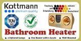 K2B-HW-G - Đèn sưởi nhà tắm Kottmann 2 bóng có quạt