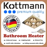 K4BT - Đèn sưởi nhà tắm Kottmann 4 bóng âm trần