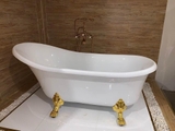 KB709 - Bồn tắm ngâm cao cấp, chất liệu Acrylic. Kích thước: 1600 x 800 x 760 (mm). Tặng kèm kệ gỗ