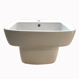 WIN08 - Combo trọn bộ phòng tắm, bồn cầu liền khối, chậu sứ vuông treo, sen cây inox vuông...