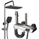 KANAX47 - Combo trọn bộ phòng tắm, bồn cầu ghi xám, tủ chậu nhựa đen trắng...