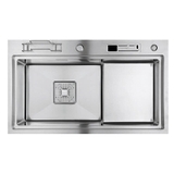 Chậu bếp 1 hố chống bám dính cao cấp CH6. Kèm thớt gỗ và rổ inox, phụ kiện thoát nước cao cấp