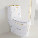 KA601 - Bồn cầu liền khối, sứ nung tráng men trắng vàng cao cấp