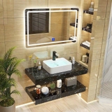 WIN22 - Combo trọn bộ phòng tắm, bồn cầu liền khối,  bàn đá 2 tầng chậu sứ nổi, sen cây bàn phím ghi xám.........
