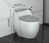 KA6034 - Bồn cầu trứng liền khối ghi trắng, men nano tuyết chống bám dính, nắp UF chông xước, bộ xả cao cấp, nước xả mạnh và êm.