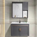 LUXURY19 - Combo phòng tắm cao cấp . Bồn cầu liền khối nắp UF chống xước, bàn đá 2 tầng đen vân mây.