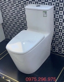 LUXURY27 - Combo phòng tắm cao cấp . Bồn cầu liền khối nắp UF chống xước, tủ chậu nhựa.