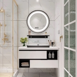 TC2108 - Tủ chậu nhựa mặt đá chậu sứ bán âm. KT: 50x80cm