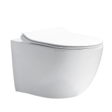 K6004T - Bồn cầu treo tường cao cấp, thân sứ tròn, nút nhấn nhựa tròn