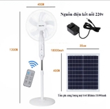 QT24 - Quạt tích điện năng lượng mặt trời không cần điện lưới, chạy liên tục 6 tiếng không cần cắm điện