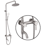 KANAX14 - Combo trọn bộ phòng tắm cao cấp, bồn cầu trứng, tủ chậu nhựa màu ghi xám