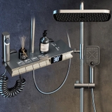 KANAX40 - Combo trọn bộ phòng tắm, tủ chậu nhựa, sen cây ghi xám hiển thị nhiệt độ..