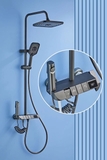 KANAX42 - Combo trọn bộ phòng tắm, bồn cầu ghi xám, bàn đá ghi xám 2 tầng...