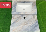 BD1036 - Bàn đá chống xước 2 tầng, chậu liền mép cao cấp