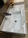 TC167 - Tủ chậu inox bọc nhôm + mặt đá chống xước chậu liền mép, tủ gương led cảm biến