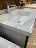 TC167 - Tủ chậu inox bọc nhôm + mặt đá chống xước chậu liền mép, tủ gương led cảm biến