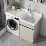 Kệ máy giặt cao cấp - Chất liệu đá thạch anh kết hợp tủ inox