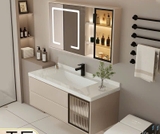 TC11K - Tủ chậu nhựa PVC đặc chịu nước màu be, mặt chậu đá kết hợp chậu sứ âm, hàng đặt theo yêu cầu, kích thước và màu sắc tùy chọn. LH để được giá tốt: 0975.296.975