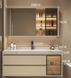 TC11K - Tủ chậu nhựa PVC đặc chịu nước màu be, mặt chậu đá kết hợp chậu sứ âm, hàng đặt theo yêu cầu, kích thước và màu sắc tùy chọn. LH để được giá tốt: 0975.296.975