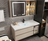 TC11K - Tủ chậu nhựa PVC đặc chịu nước màu be, mặt chậu đá kết hợp chậu sứ âm, hàng đặt theo yêu cầu, kích thước và màu sắc tùy chọn. LH để được giá tốt: 0975.296.975