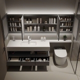 TC15K - Tủ bàn đá văng bồn cầu, nhựa PVC đặc chịu nước, hàng đặt theo yêu cầu, kích thước và màu sắc tùy chọn. LH để được giá tốt: 0975.296.975