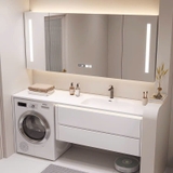 TC17K - Tủ chậu kết hợp máy giặt, nhựa PVC đặc chịu nước, hàng đặt theo yêu cầu, kích thước và màu sắc tùy chọn. LH để được giá tốt: 0975.296.975