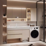 TC20K - Tủ chậu kết hợp máy giặt, nhựa PVC đặc chịu nước, hàng đặt theo yêu cầu, kích thước và màu sắc tùy chọn. LH để được giá tốt: 0975.296.975