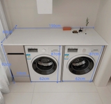 TG03 - Tủ Kệ máy giặt cao cấp, mặt đá nhân tạo, tủ inox, kích thước tùy chỉnh