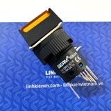 Nút nhấn nhả vuông 16mm LA16 220V 5 chân màu vàng / chính hãng BERM / AL6 nút nhấn chất lượng cao - J5H8