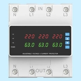 Công tắc ngắt điện 3 pha 63A / át bảo vệ quá áp, áp thấp, quá dòng, mất pha