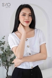 SYO-ÁO CROPTOP THÔ LỖ KHUY THÊU HOA