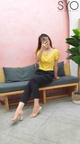 SYO-ÁO CROPTOP THÔ LỖ KHUY THÊU HOA