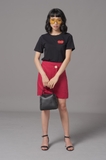 Linen skirt Chân váy màu đỏ size S