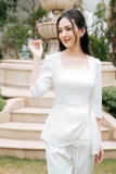 SYO- ÁO PEPLUM REN TÀ LỆCH