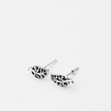 E STUD BIG PATTERN OXIDIZE LEAF