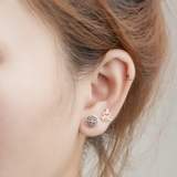 E STUD BIG PATTERN OXIDIZE CIRCLE